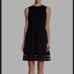 Calvin Klein Sleeveless Fit & Flare Illusion Hem Dress